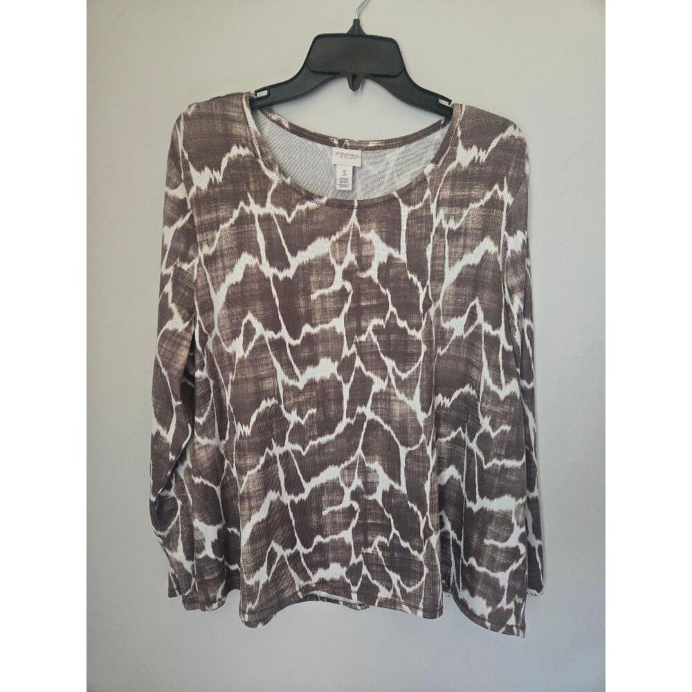 Chico's Giraffe Print Long-sleeve Women's Top. Size 3 (16 XL). Pre-owned.